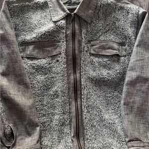 Vintage Davoucci men’s Sherpa Zip-Up Jacket grey